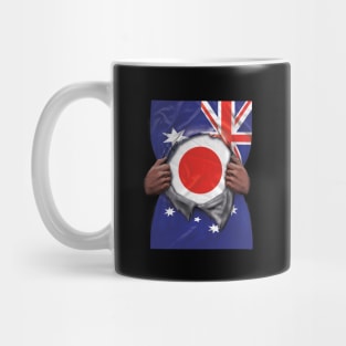 Japan Flag Australian Flag Ripped - Gift for Japanese From Japan Mug